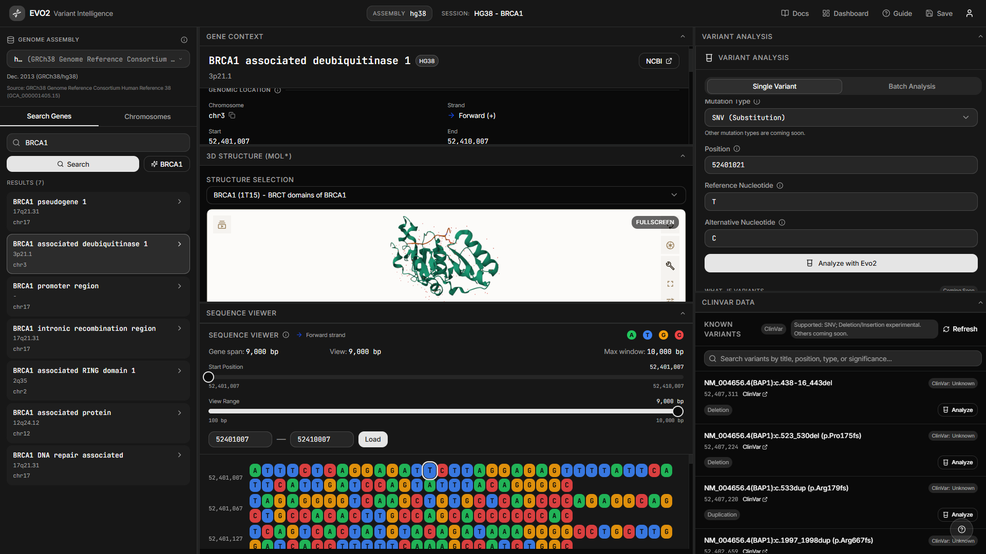 Evo2 Variant Intelligence screenshot 2